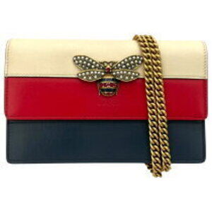 Gucci Queen Margaret Chain Wallet red Navy Blue white Shoulder Bag
